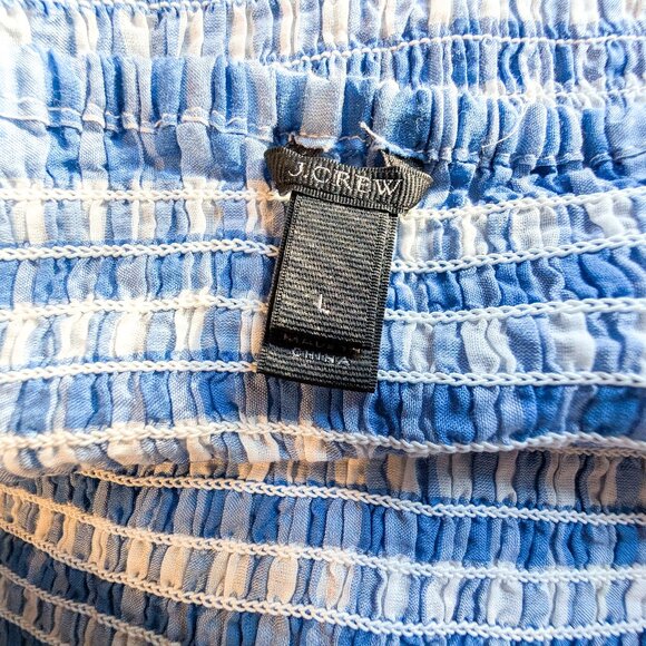 J Crew Blue Gingham Off Shoulder Dress (L) - Picture 5 of 5